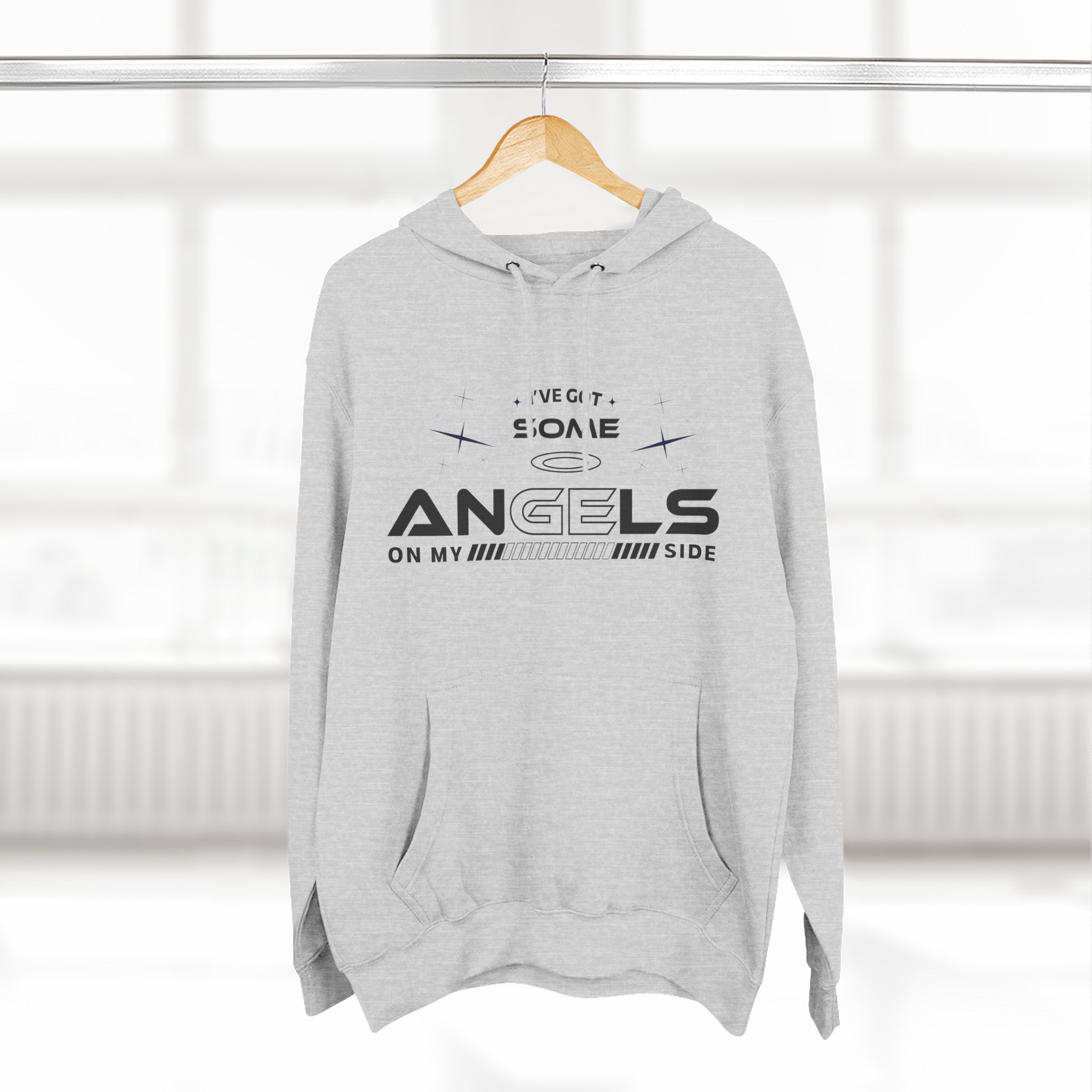 Angels On My Side Hoodie | Angel Illustration, Script Text - Image 8
