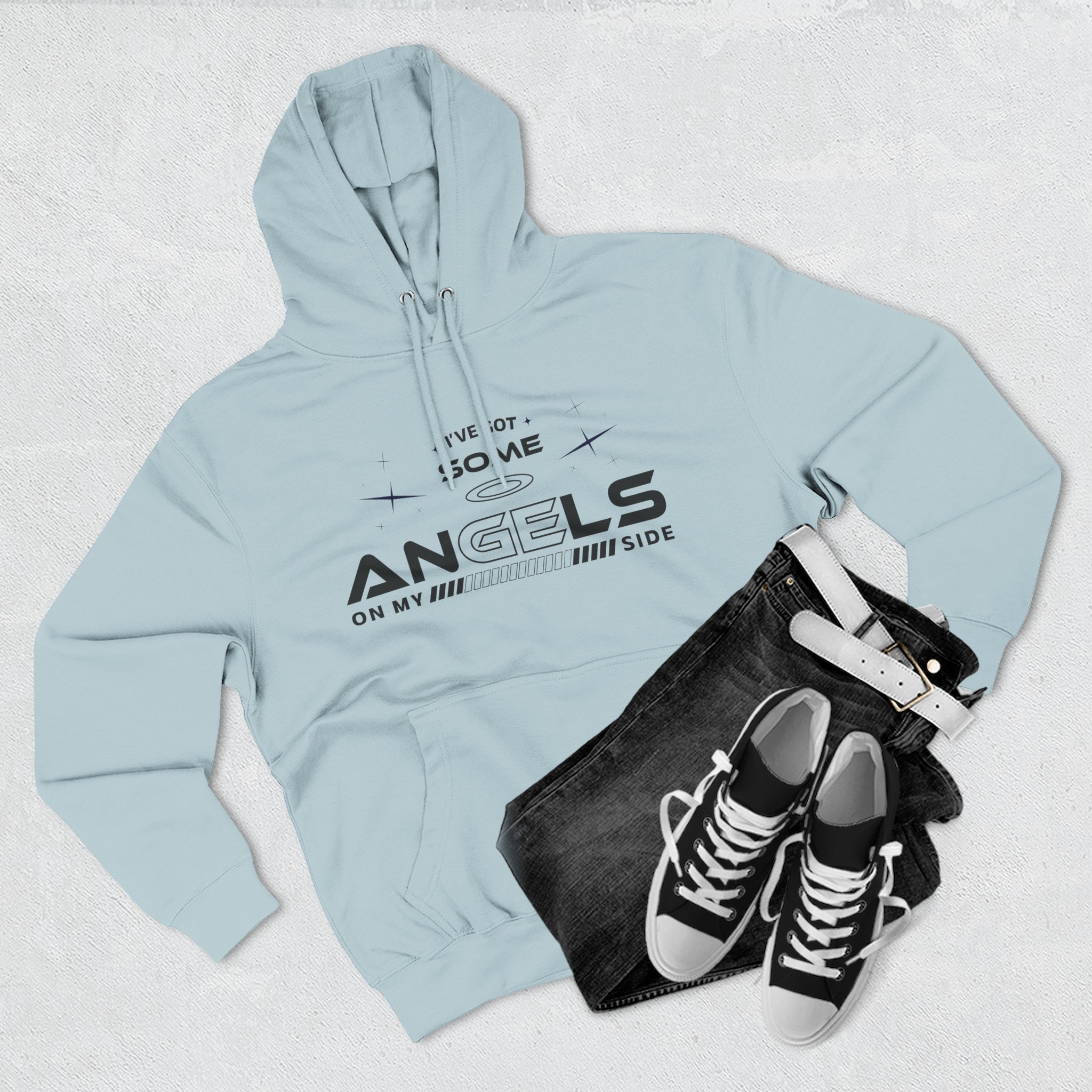 Angels On My Side Hoodie | Angel Illustration, Script Text - Image 23