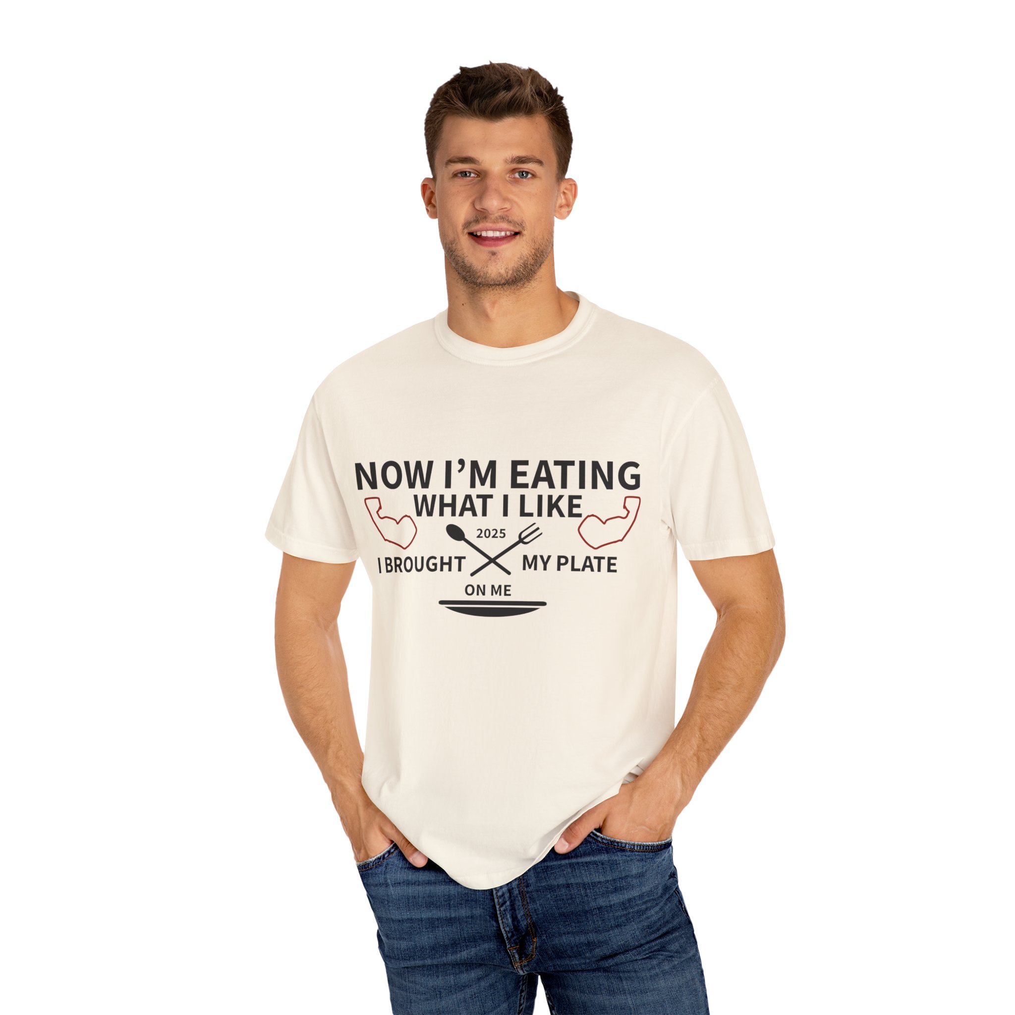 T-Shirt — "Now I’m Eating What I Like, I Brought My Plate" Funny Foodie Tee Nikonice Letter to my Donor - Image 16