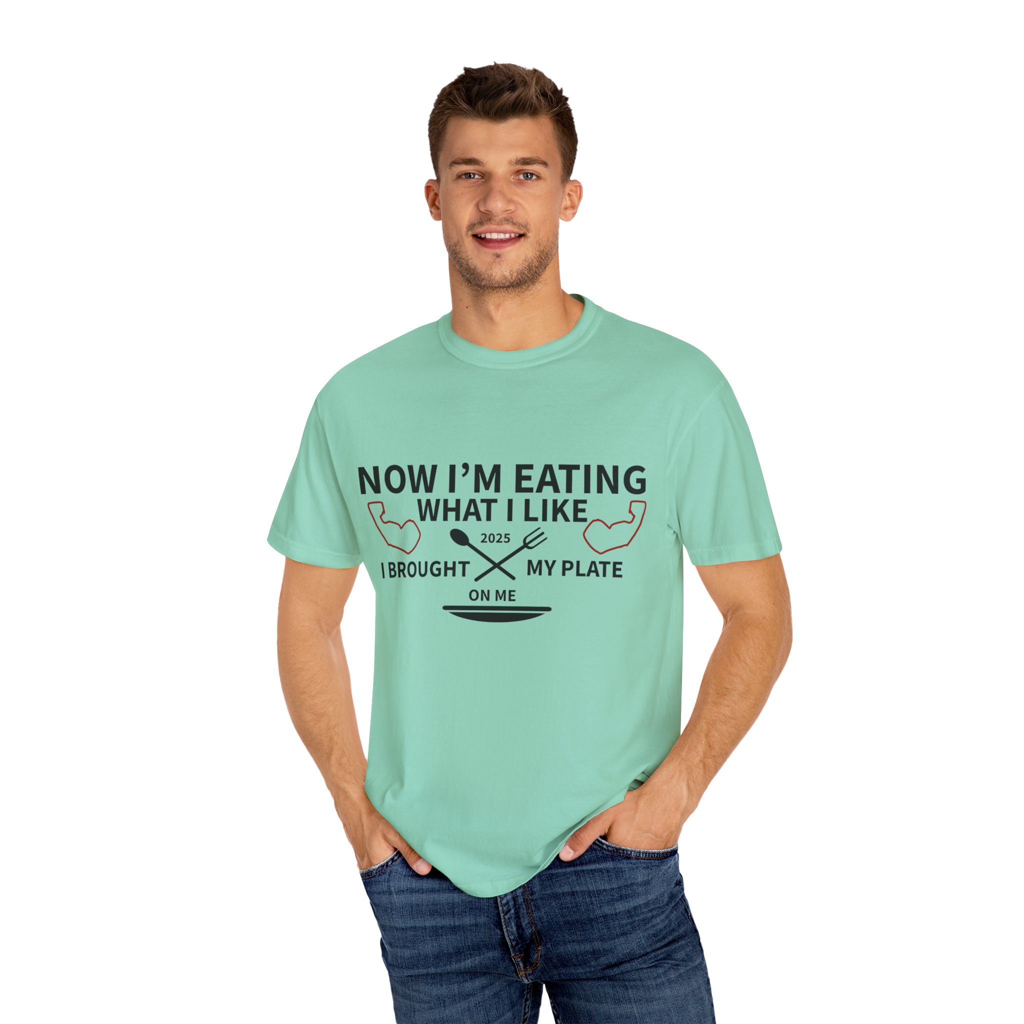 T-Shirt — "Now I’m Eating What I Like, I Brought My Plate" Funny Foodie Tee Nikonice Letter to my Donor - Image 44
