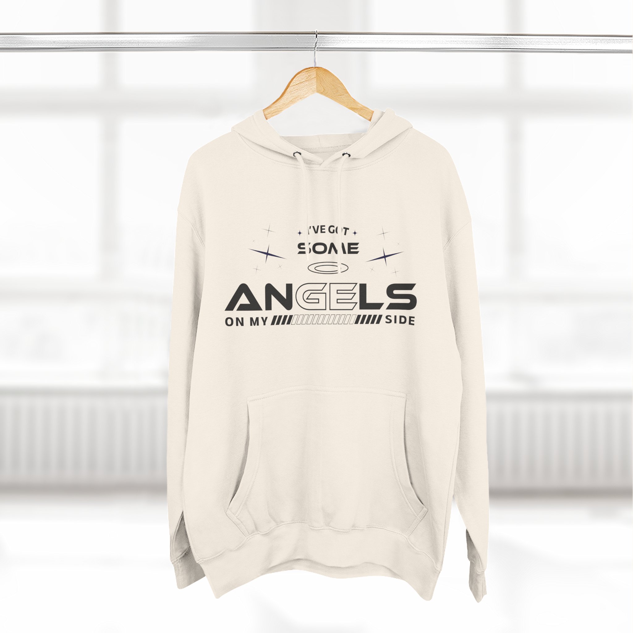 Angels On My Side Hoodie | Angel Illustration, Script Text - Image 12