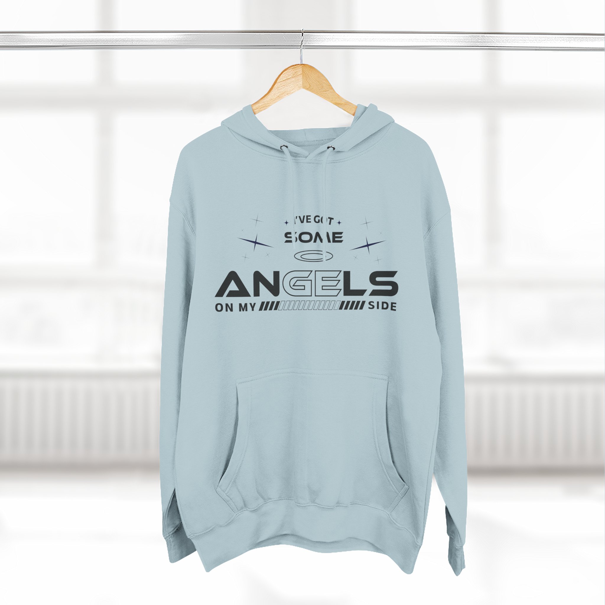 Angels On My Side Hoodie | Angel Illustration, Script Text - Image 24